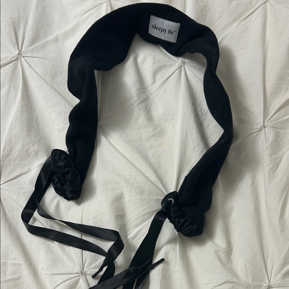 Sleepy Tie Black Hair Wrap